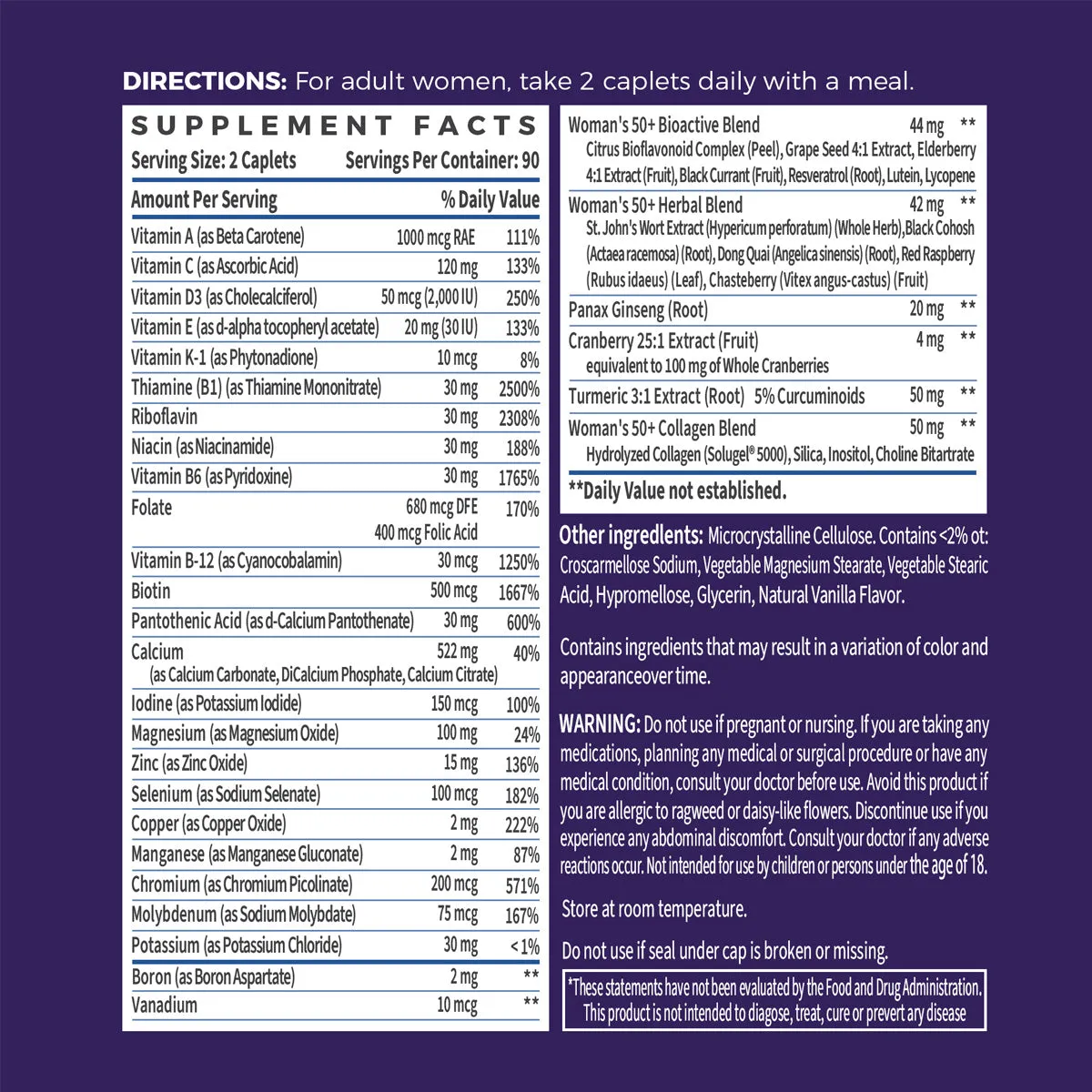 ULTRA 360 Women's 50 Plus Multivitamin 180 caps by Vitamin World