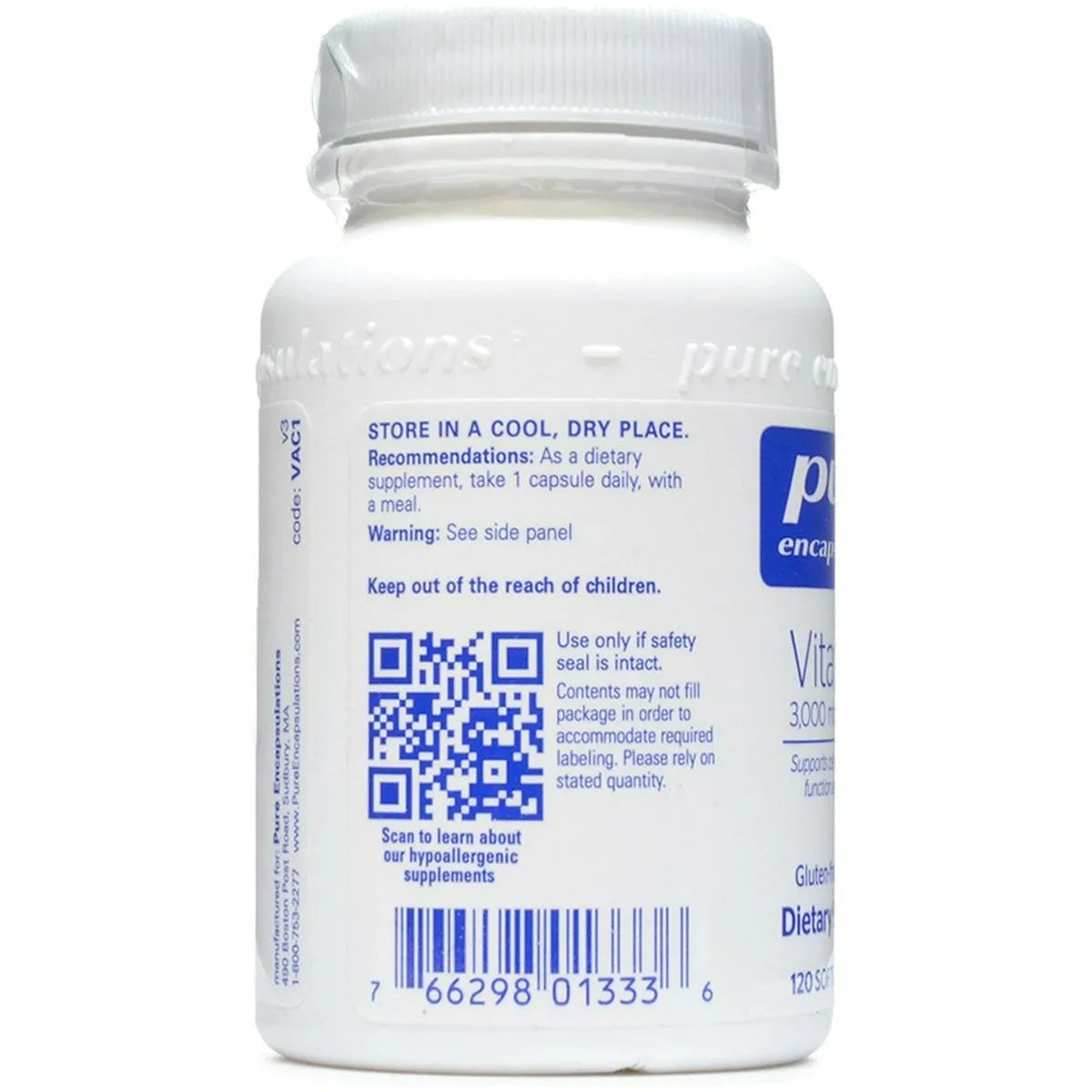 Vitamin A 10.000 IU 120 gels by Pure Encapsulations