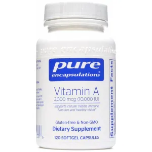 Vitamin A 10.000 IU 120 gels by Pure Encapsulations