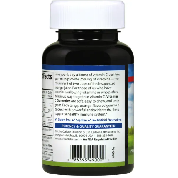 Vitamin C Gummies 250 mg 60 gummies by Carlson Labs