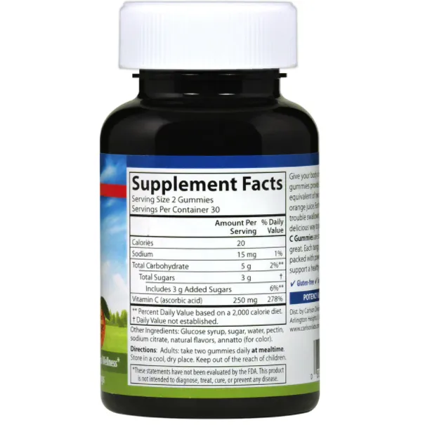 Vitamin C Gummies 250 mg 60 gummies by Carlson Labs