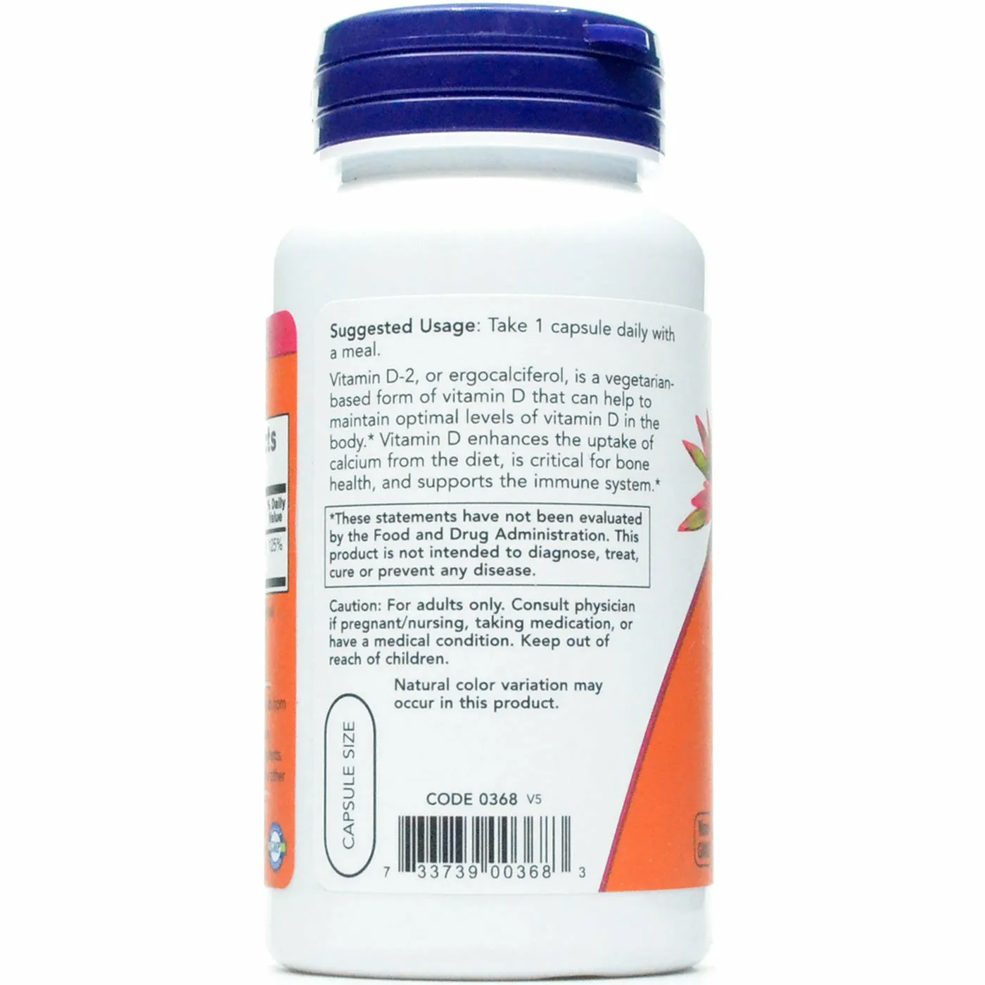 Vitamin D 1000 IU 120 vcaps by NOW