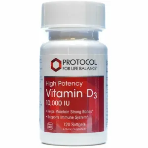 Vitamin D-3 10.000 IU 120 gels by Protocol For Life Balance