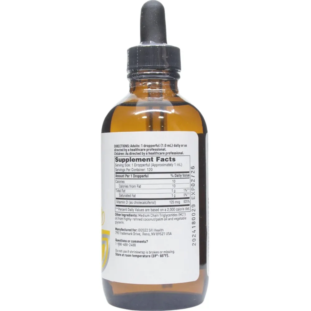Vitamin D3 5000 IU Liquid 120 mL by Klaire Labs/SFI Health