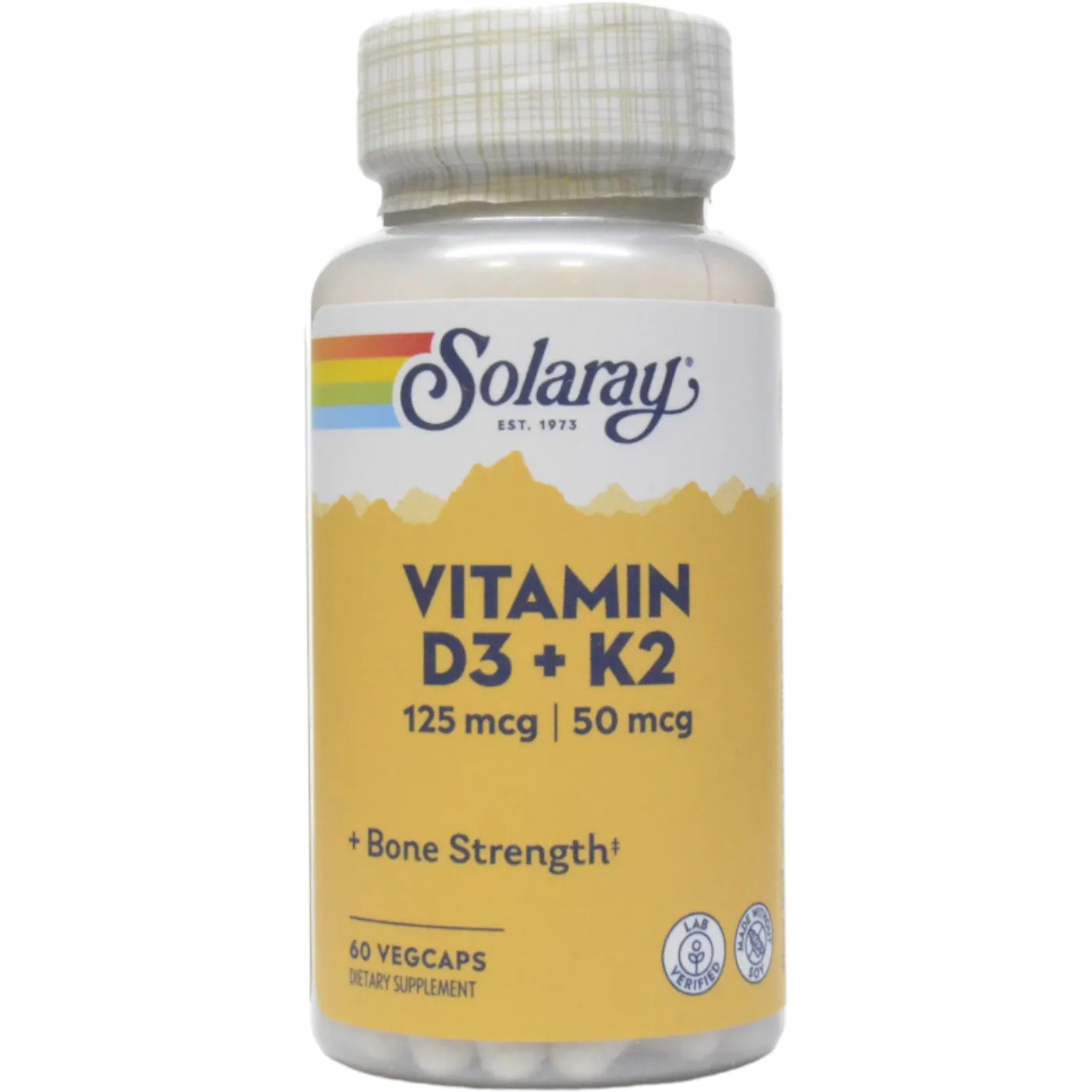 Vitamin D3 & K2 (Soy-Free) 60 vcaps by Solaray