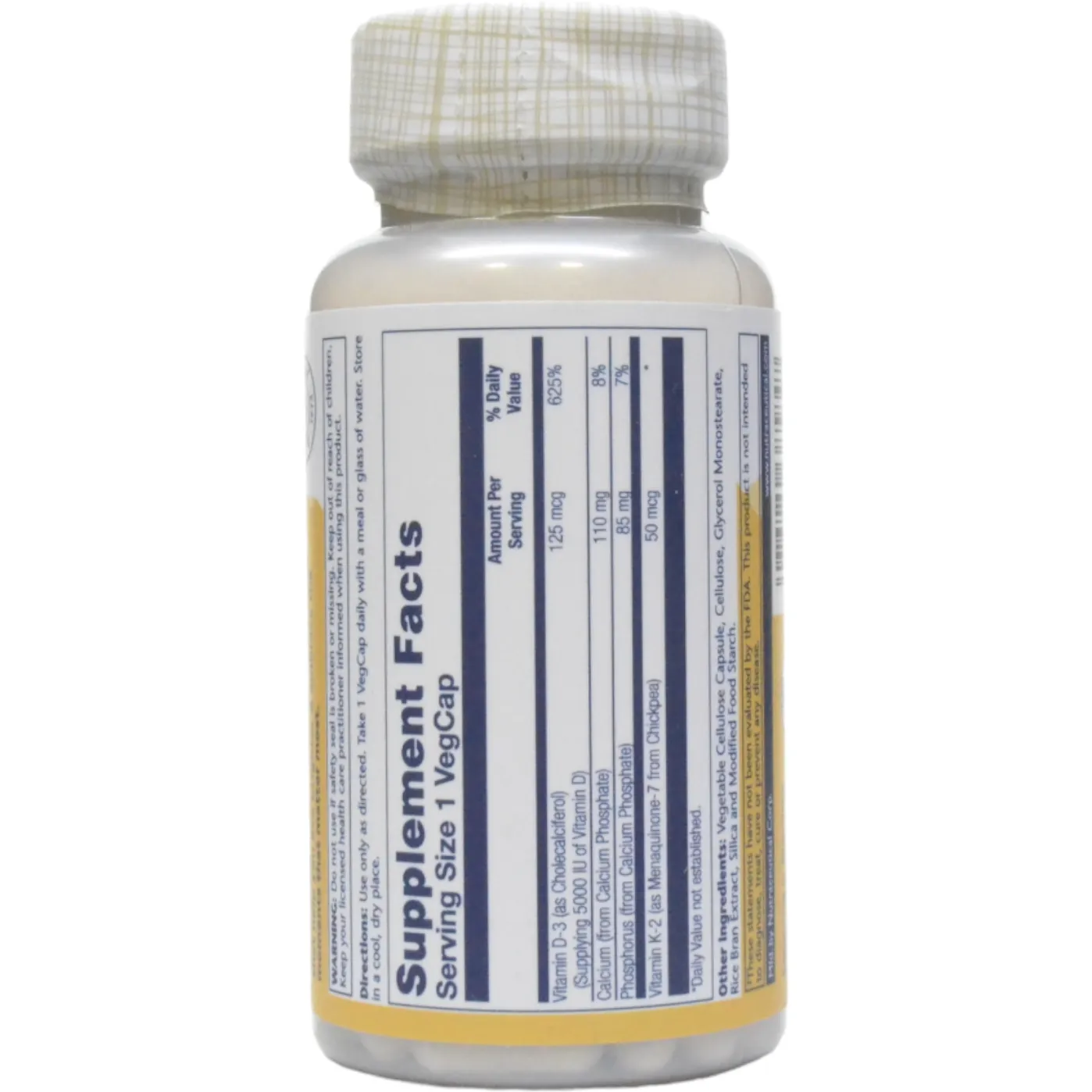 Vitamin D3 & K2 (Soy-Free) 60 vcaps by Solaray