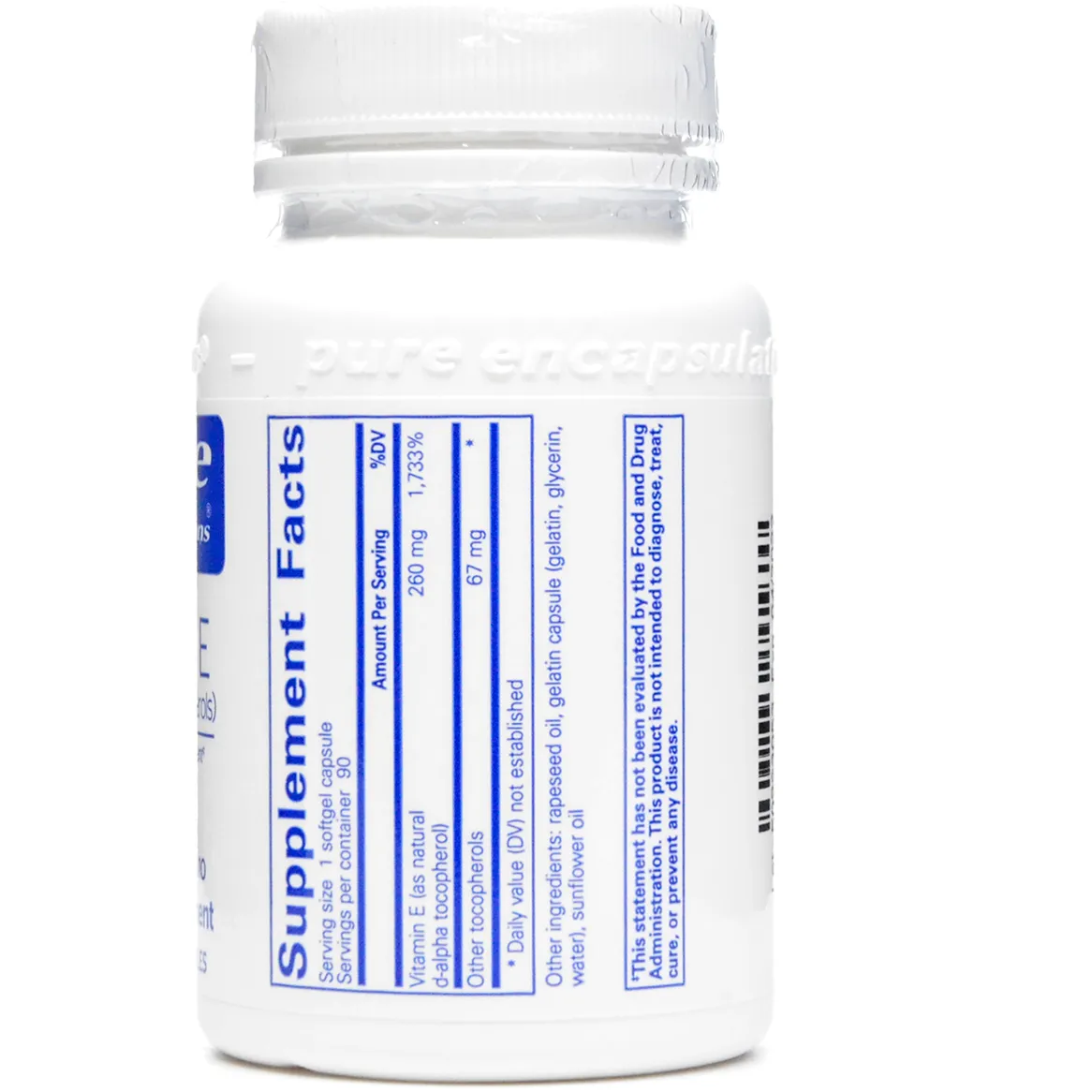 Vitamin E (Natural) 400 IU by Pure Encapsulations