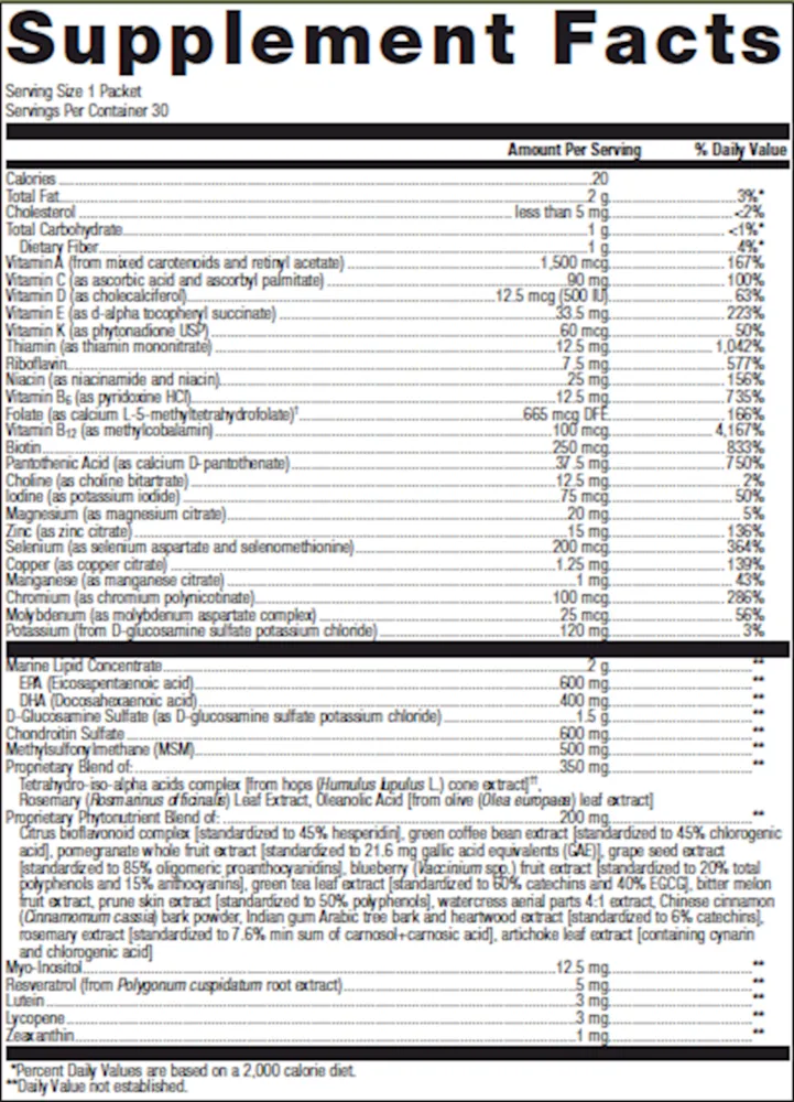 Wellness Essentials Active Daily Packs 30 Packets by Metagenics