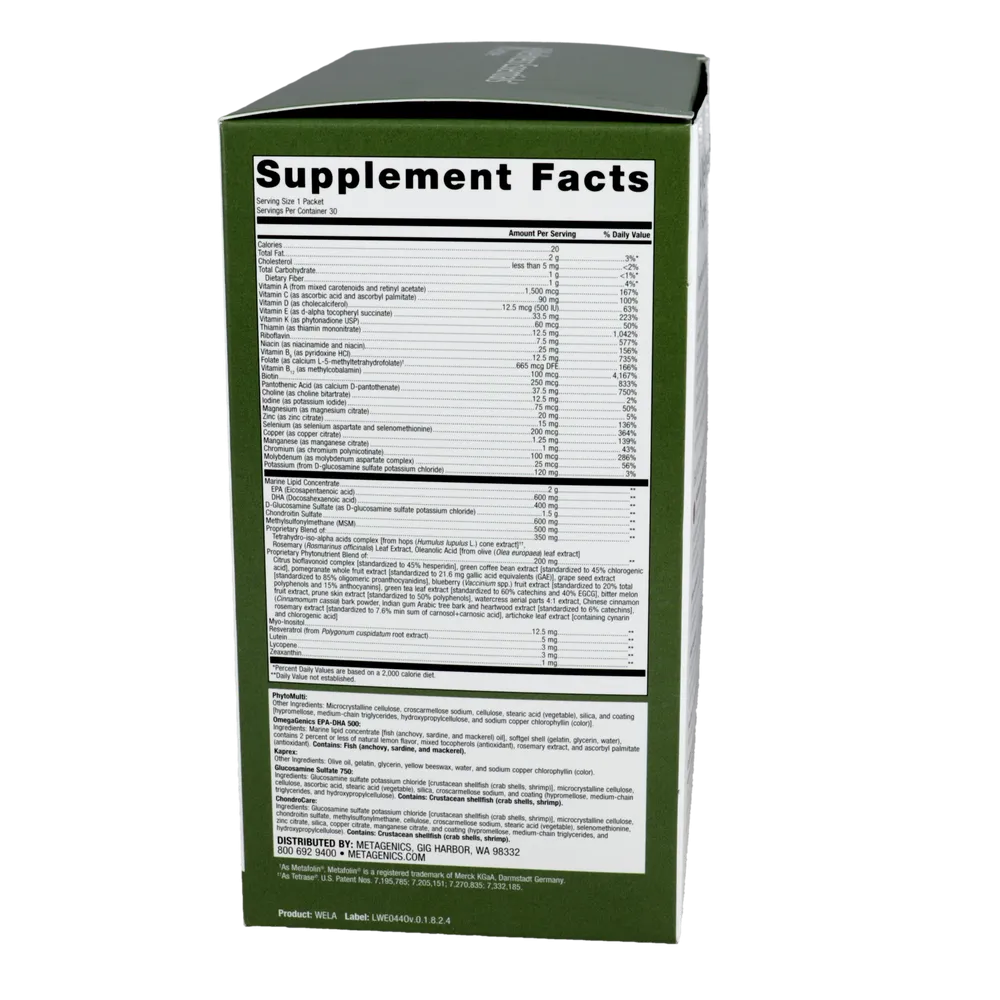 Wellness Essentials Active Daily Packs 30 Packets by Metagenics