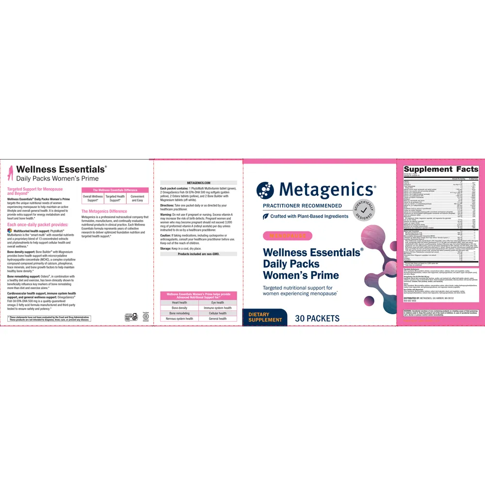 Wellness Essentials Women's Prime Daily Packs 30 Packets by Metagenics