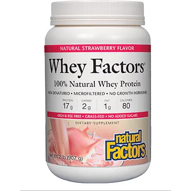 Whey Factors Powder Mix: Strawberry 2 lbs by Natural Factors