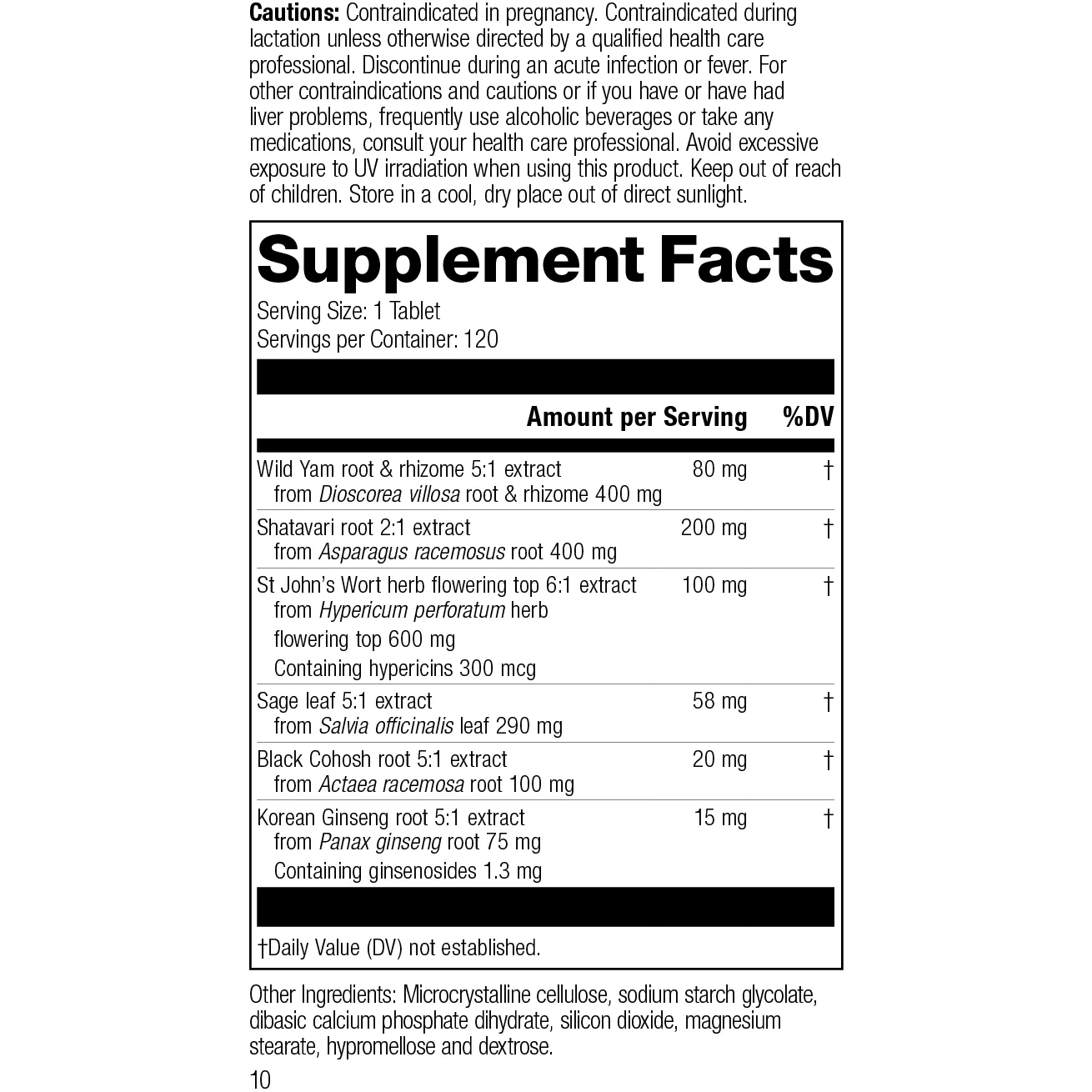 Wild Yam Complex. 120 Tablets